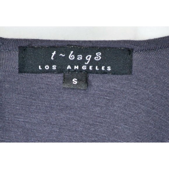 T-Bags Los Angeles Deep V-Neck Long Sleeve Keyhole Back Dress Gray Size S - Picture 7 of 7
